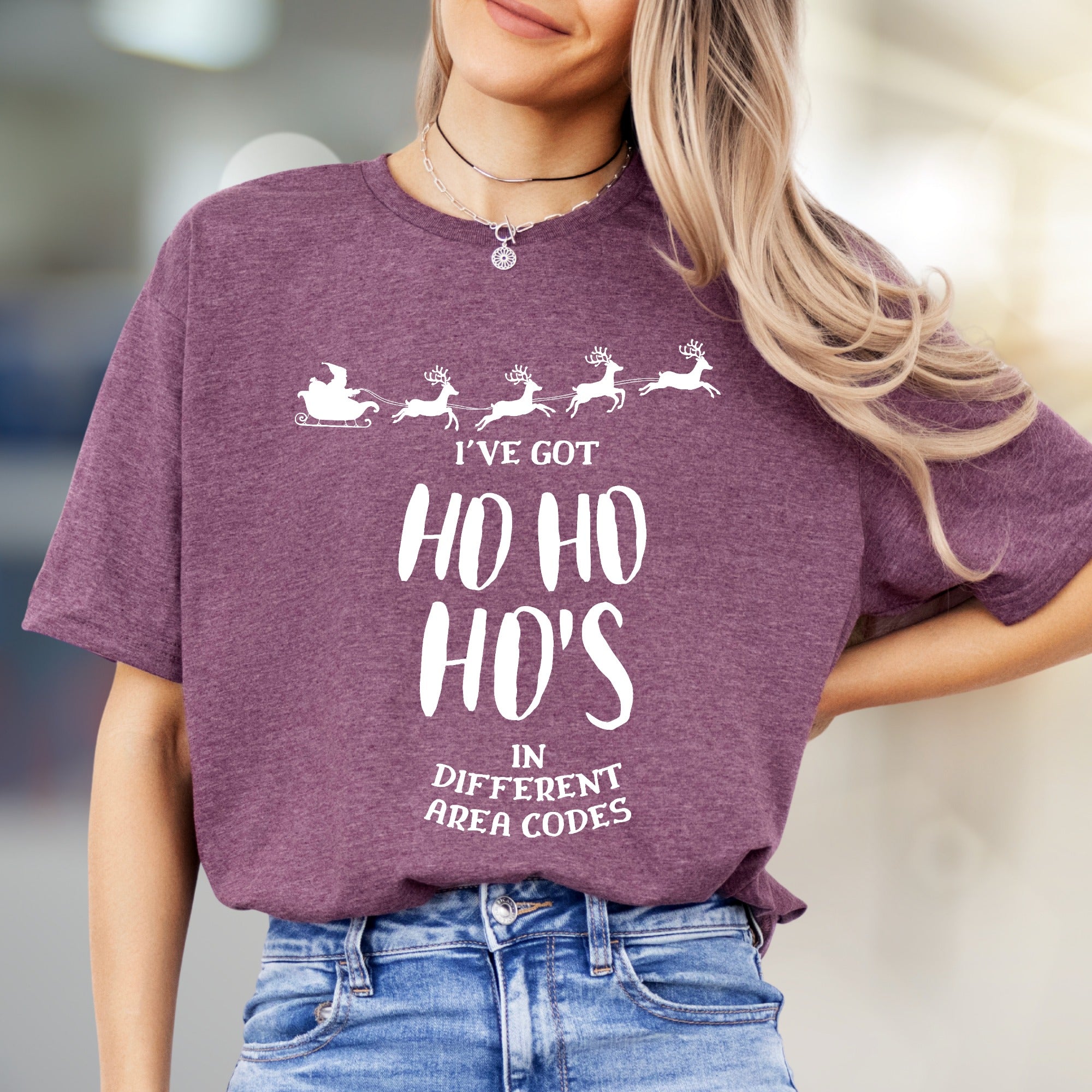 "I've Got Ho Ho Ho's in Different Area Codes" Funny Christmas Graphic Tee, a Holiday Humor Pick for Sarcastic Souls