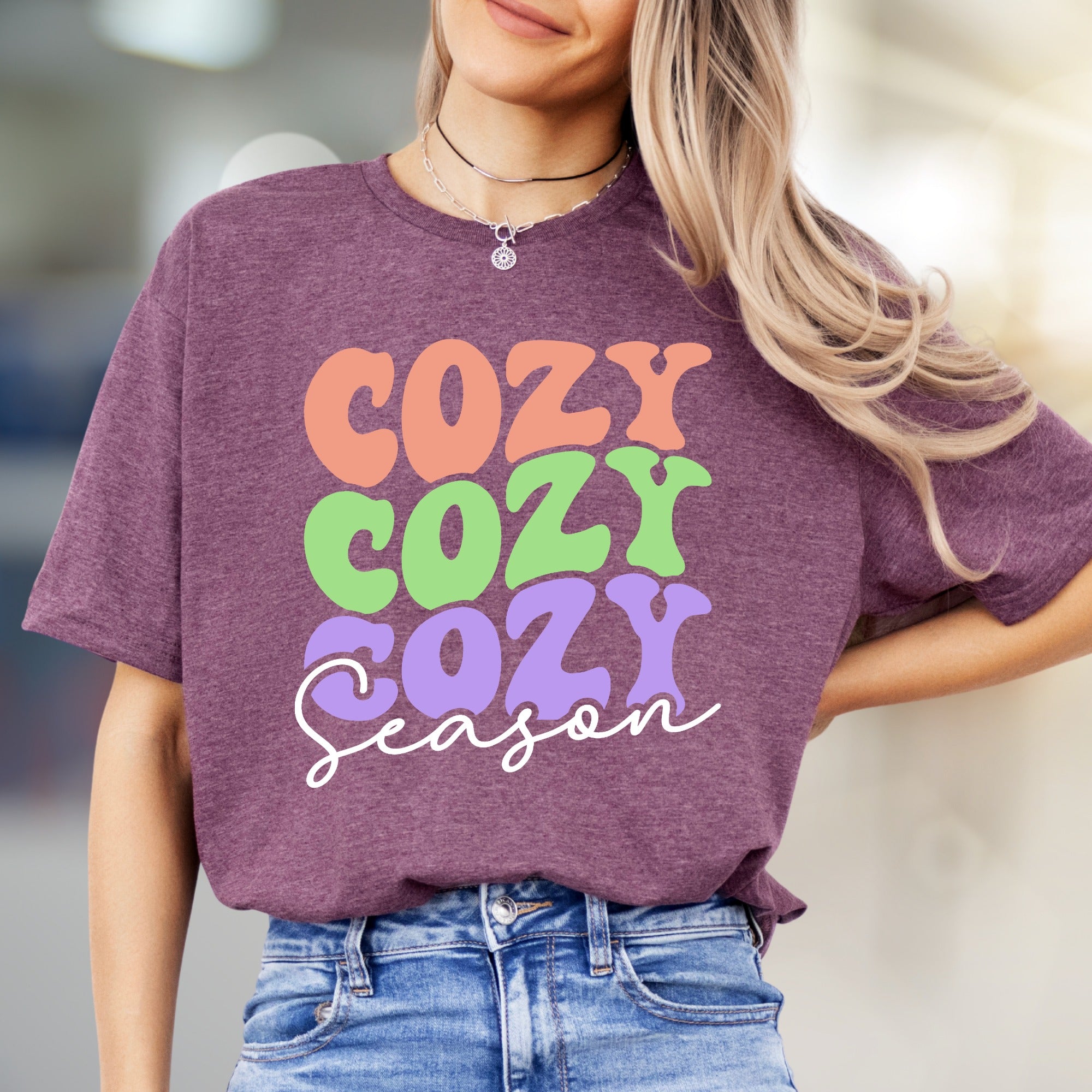"Cozy Cozy Cozy Season" Retro Groovy Graphic Tee, a Comfort-First Unisex Pick