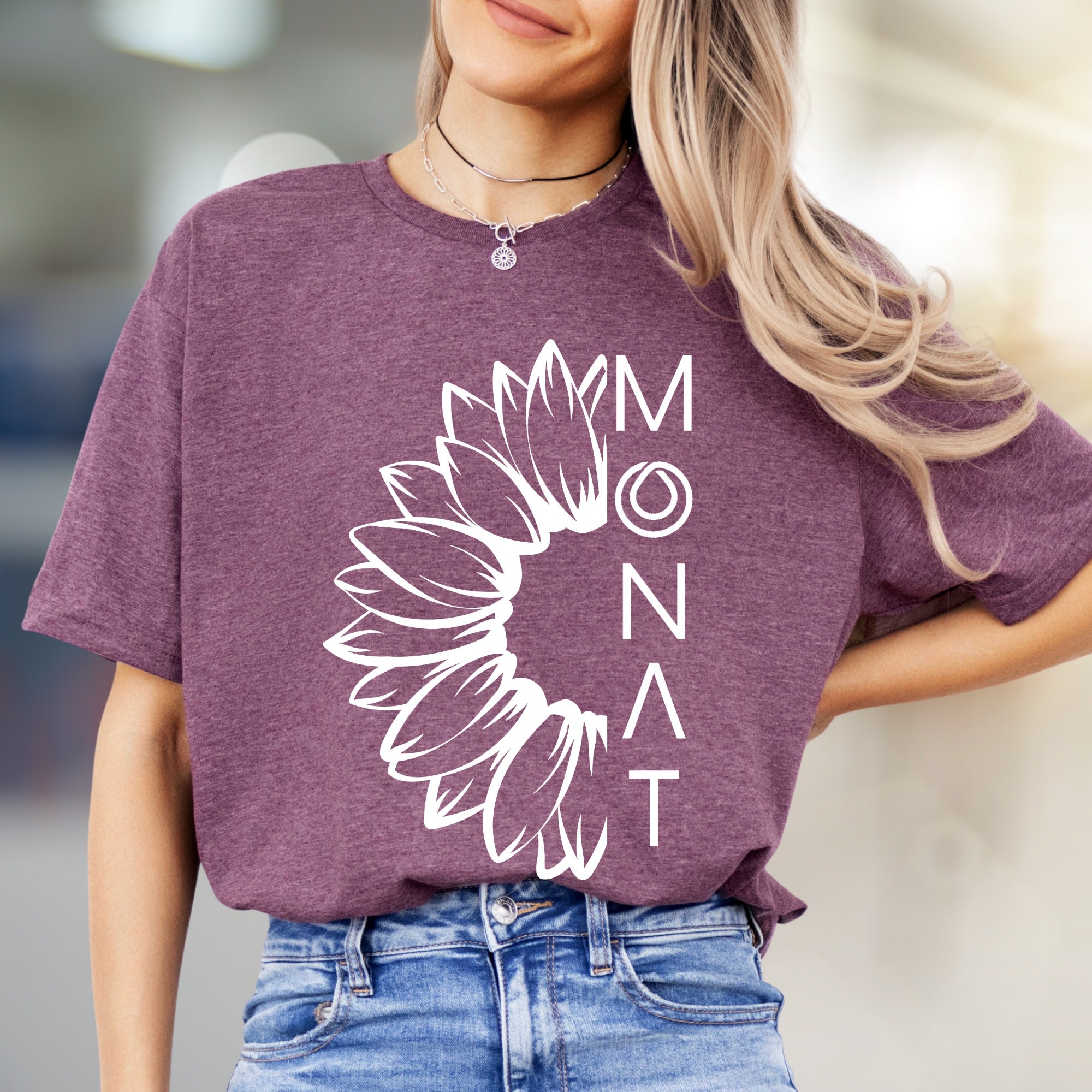 MONAT Sunflower Graphic Tee, A Botanical Statement T-Shirt for Wellness Advocates