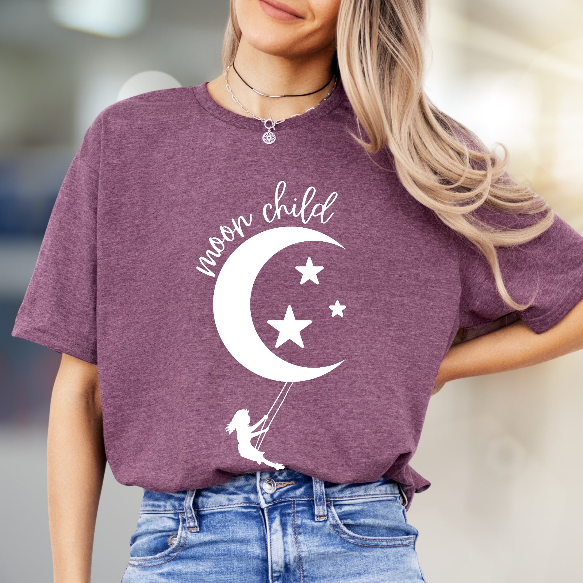 "Moon Child" Celestial Graphic Tee, a Dreamy Pick for Stargazers