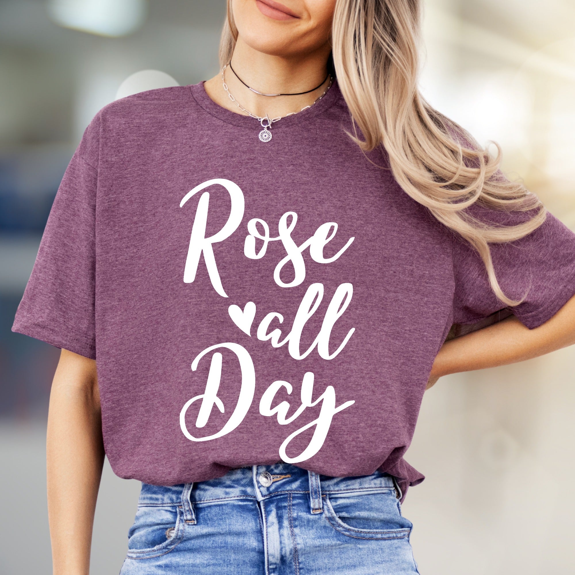 "Rose All Day" Wine Lover Graphic Tee, a Chic Lifestyle Pick for Enthusiasts
