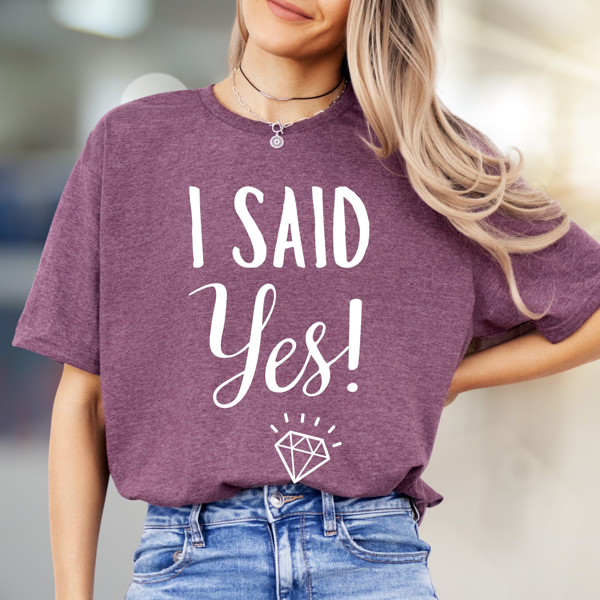 "I Said Yes!" Engagement Graphic Tee, a Bridal Party Pick for Brides-to-Be