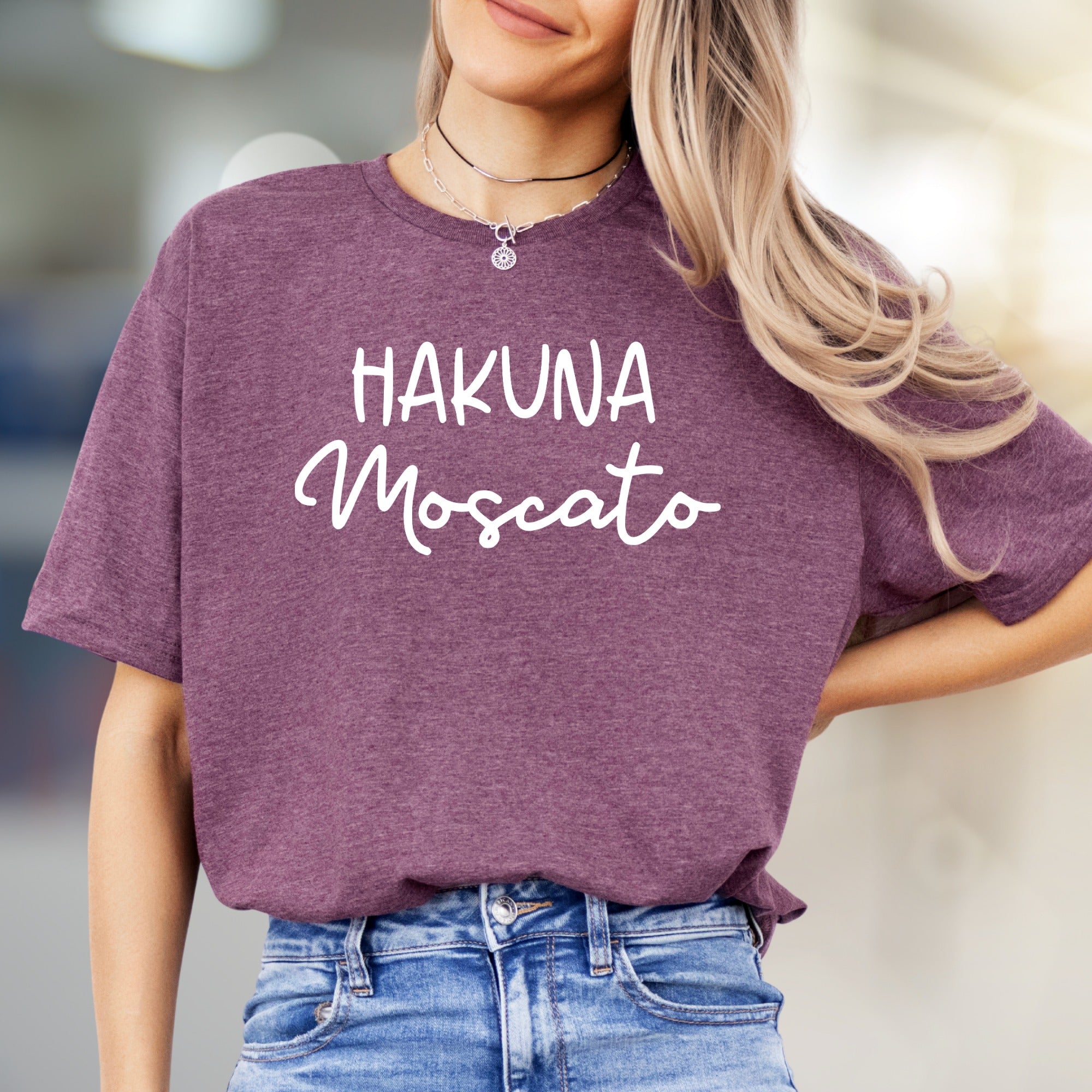"Hakuna Moscato" Fun Wine Graphic Tee, a Casual Pick for Wine Lovers