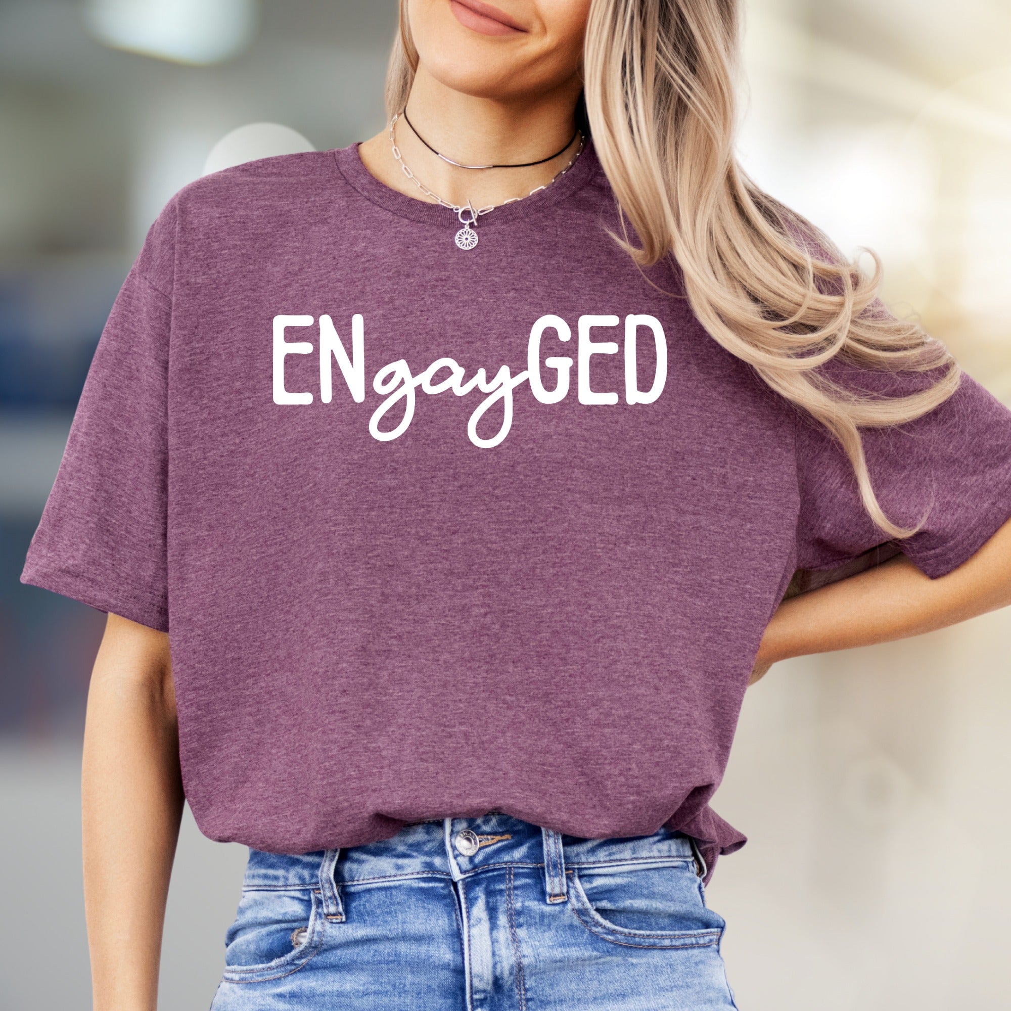 "ENgayGED" Engagement Celebration Graphic Tee, a Pride Pick for Couples