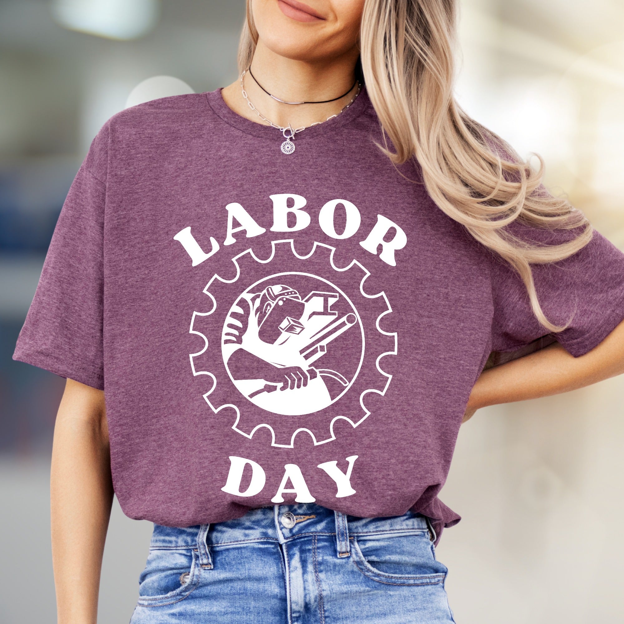 "LABOR DAY" Industrial Gear Graphic Tee, a Worker's Pride Pick for Everyone