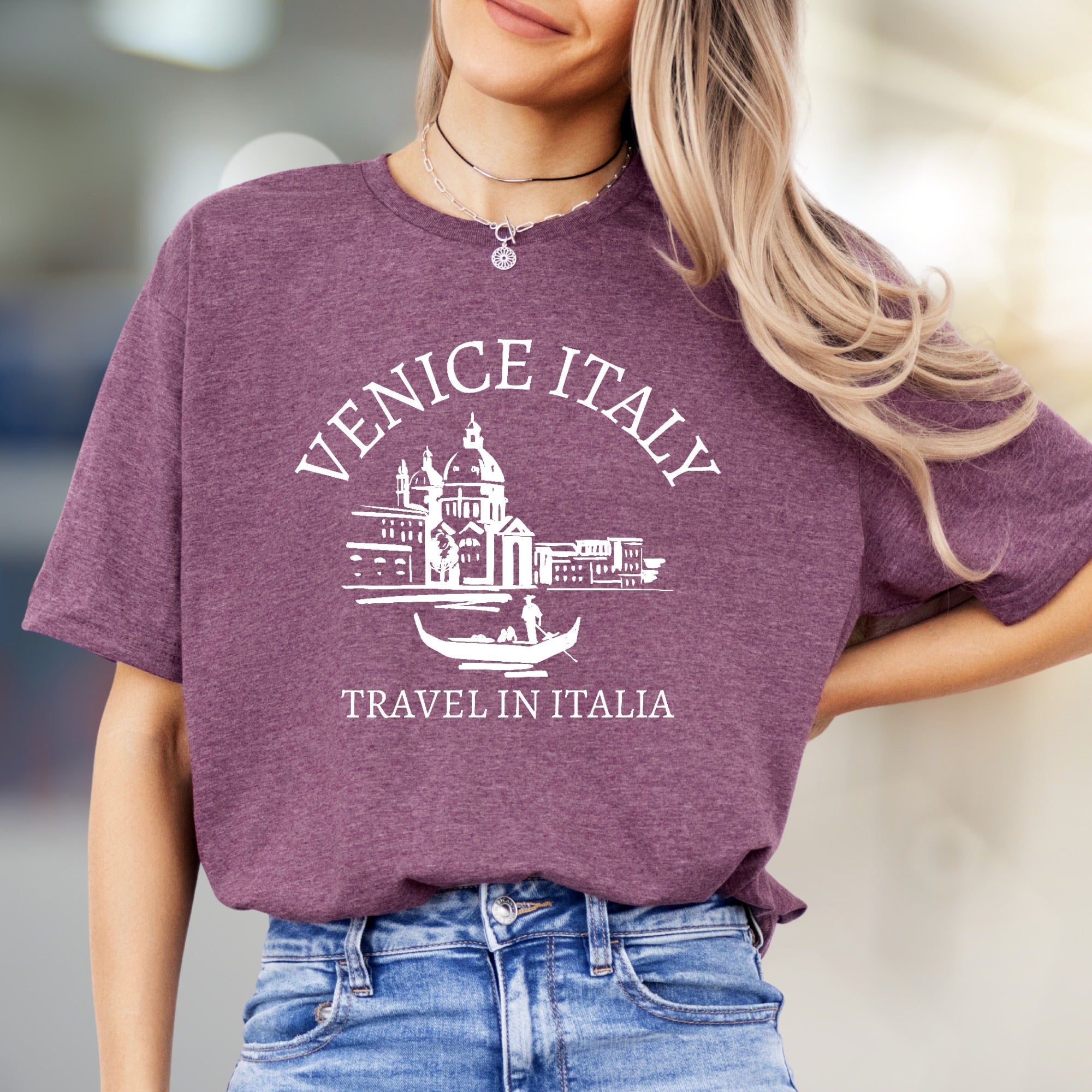 "Venice Italy Travel In Italia" Grand Canal Graphic Tee, a Wanderlust Pick for Adventurers