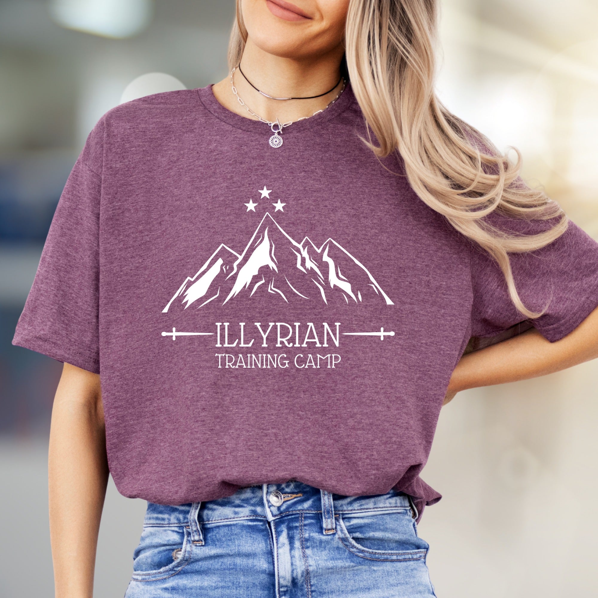 "Illyrian Training Camp" Mountain Peak Graphic Tee, a Fantasy Core Pick for Book Lovers