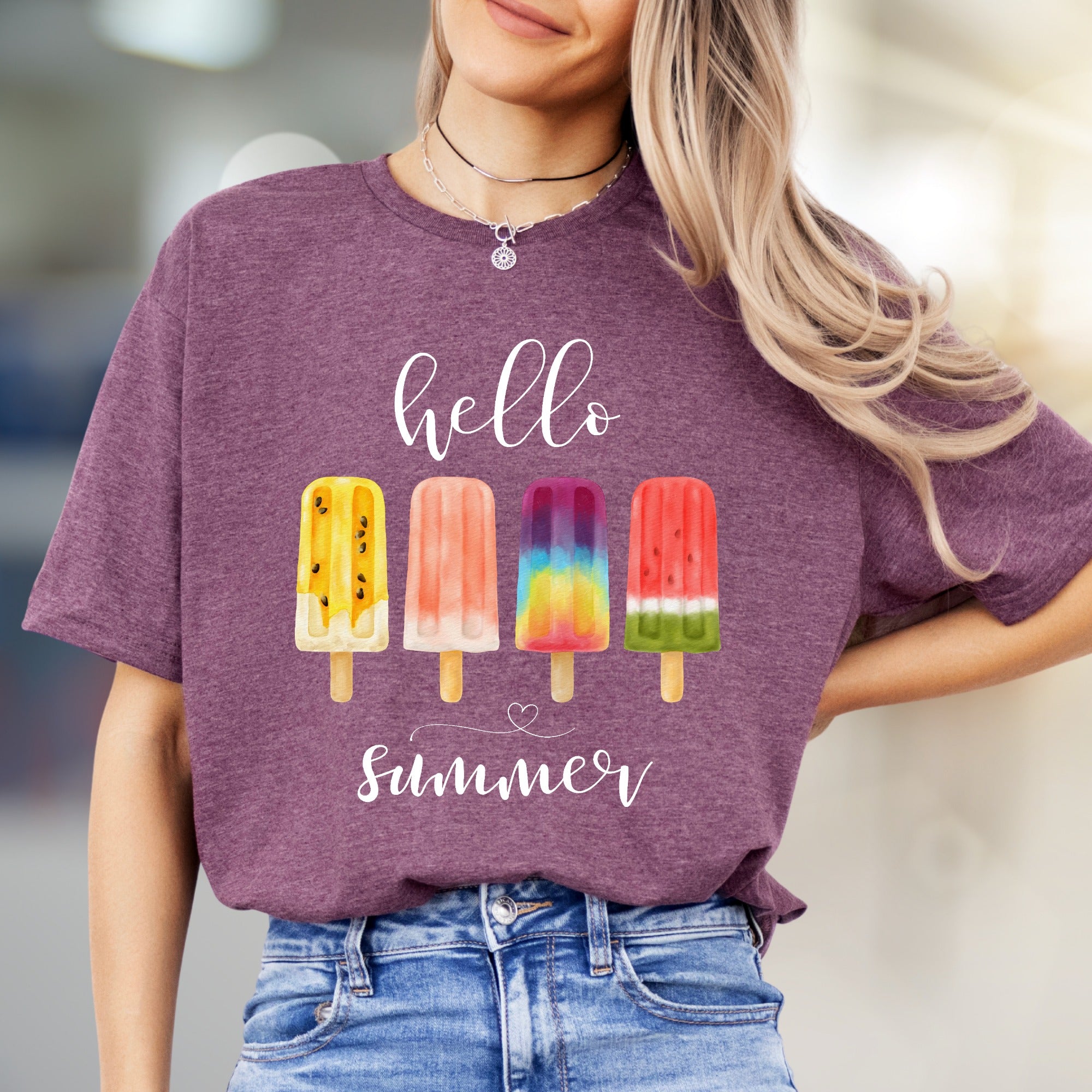 "hello summer" Popsicle Graphic Tee, a Summer Refreshment Pick for All