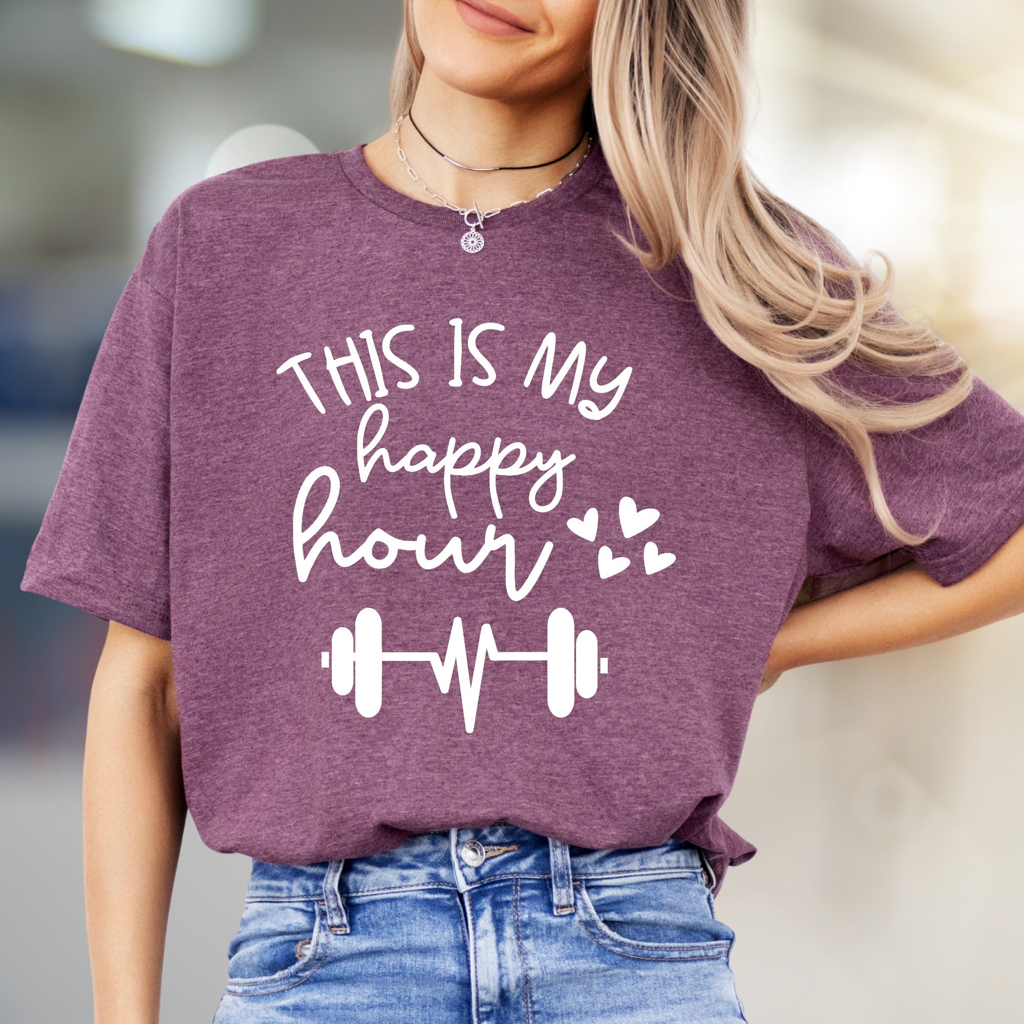 "THIS IS MY happy hour" Gym Graphic Tee, a Fitness Pick for Workout Lovers