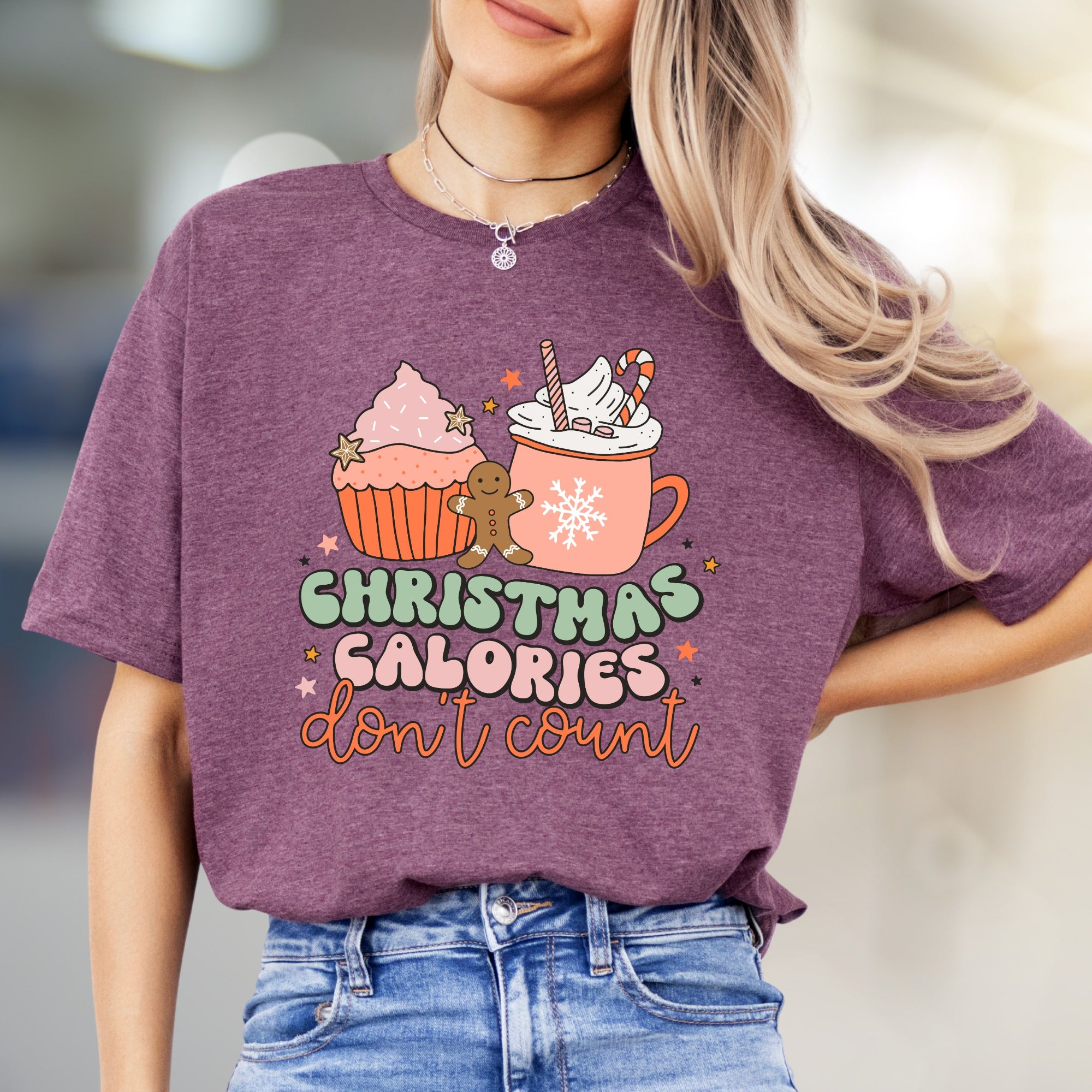 "Christmas Calories Don't Count" Holiday Humor Graphic Tee, A Merry Statement for Foodies