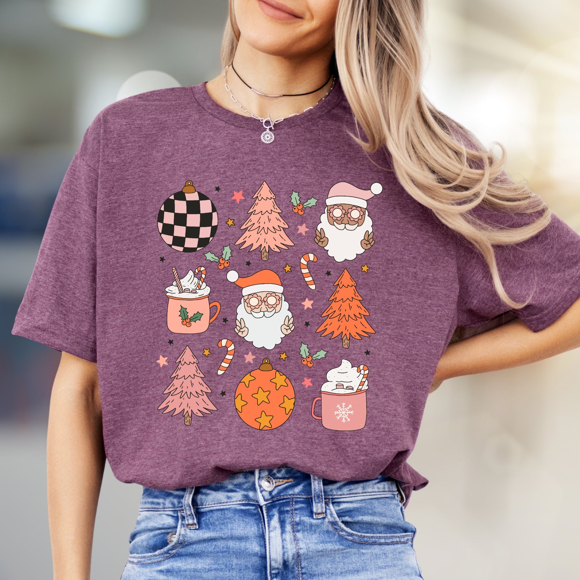 Retro Christmas Santa & Hot Cocoa Graphic Tee, A Cozy Holiday Pick for Everyone