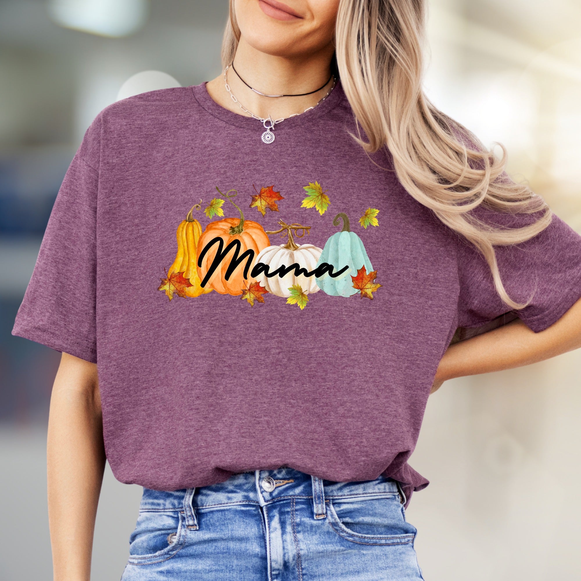 "Mama" Autumn Pumpkin Patch Graphic Tee, a Cozy Fall Pick for Moms