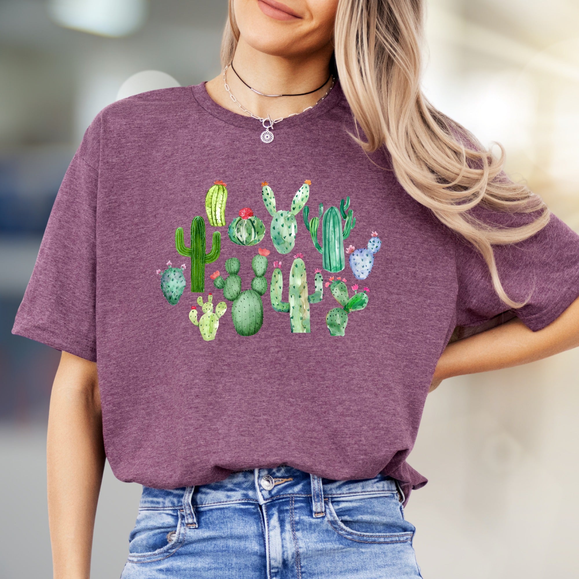 Desert Bloom Cactus Graphic Tee, A Botanical Pick for Nature Lovers