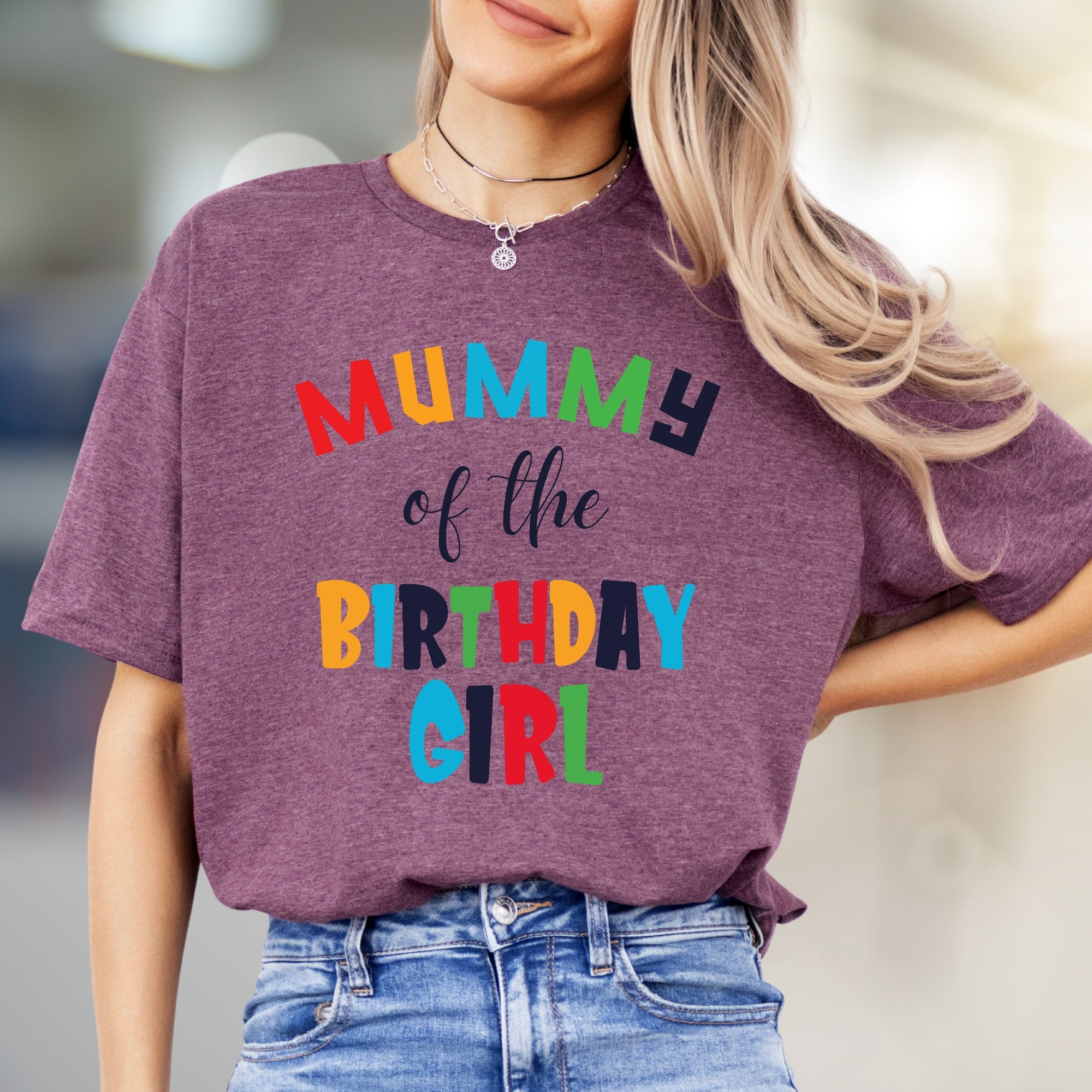 "Mummy of the Birthday Girl" Colorful Fun Graphic Tee, a Celebration Pick