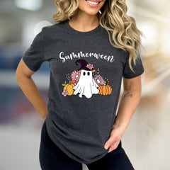 "Summerween" Spooky Cute Ghost Graphic Tee, a Whimsical Autumn Pick for Halloween Lovers