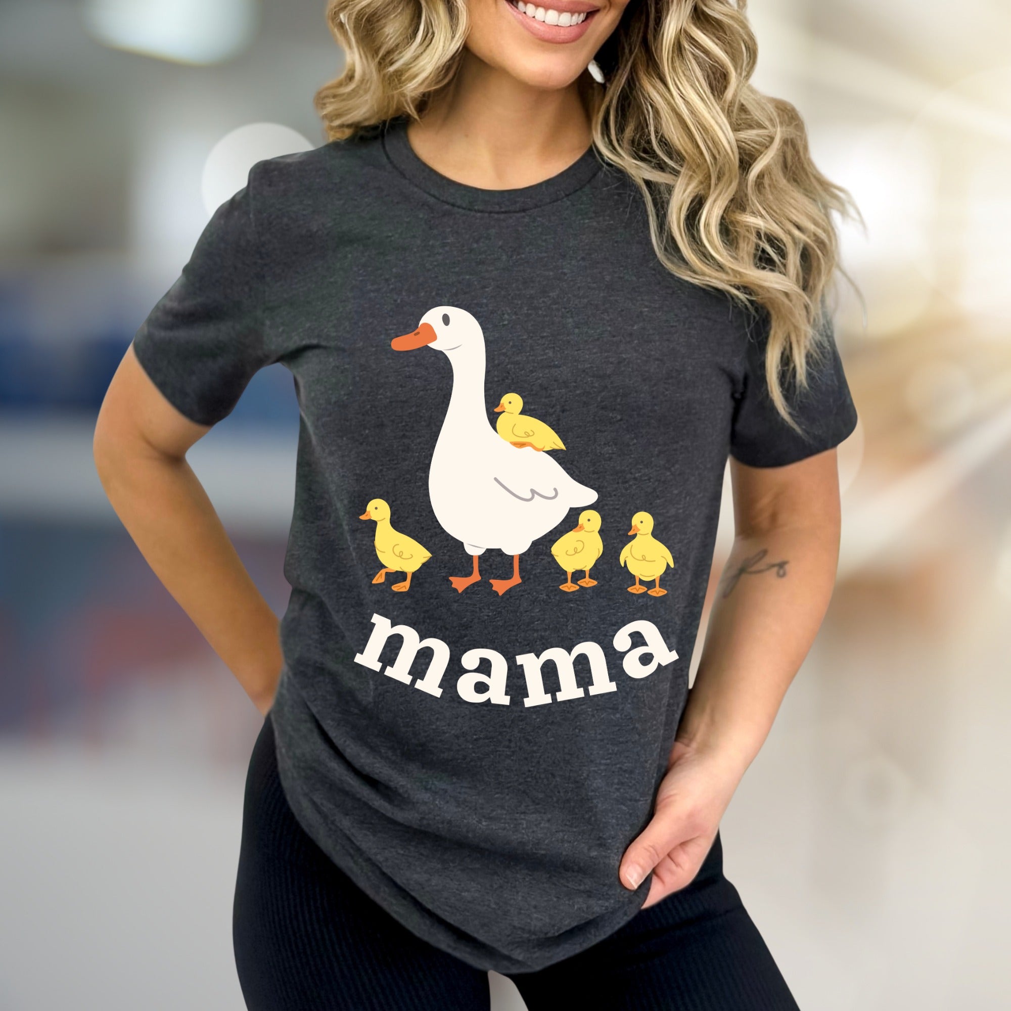 "Mama" Duck Family Graphic Tee, a Heartwarming Pick for Moms & Duck Lovers