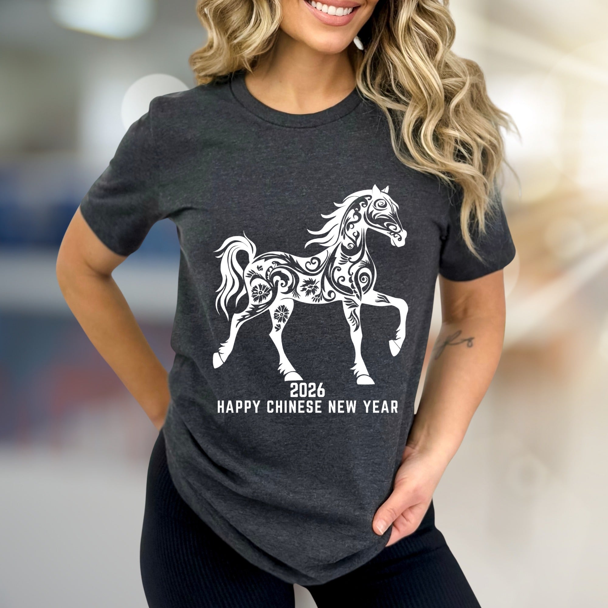 Happy Chinese New Year 2026 Floral Horse Graphic Tee, a Lunar Celebration Pick for Everyone