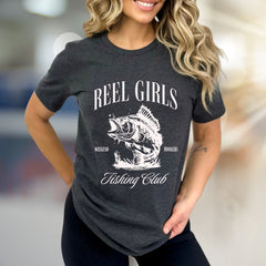 "REEL GIRLS Weekend Hookers Fishing Club" Fishing Graphic Tee, an Angler's Statement Piece for Outdoor Enthusiasts