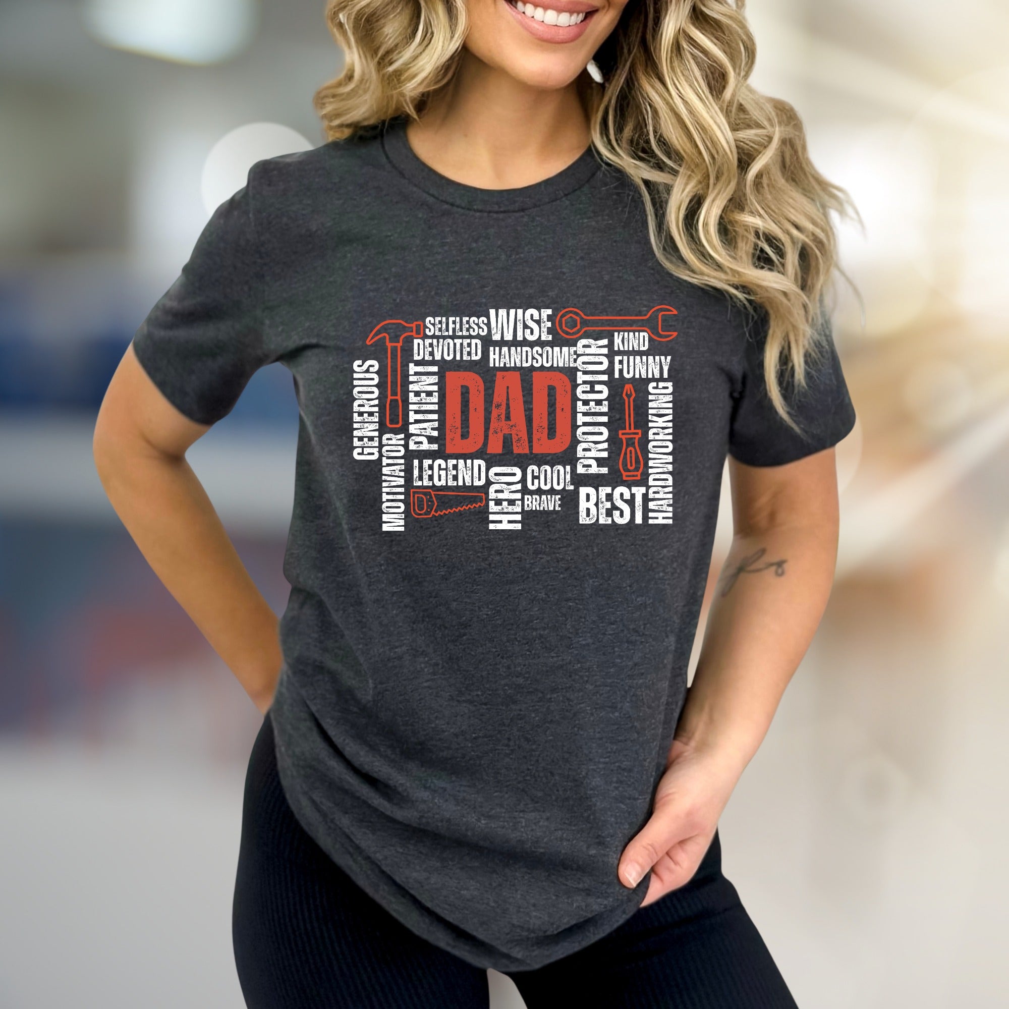 "DAD" Word Cloud Graphic Tee, a Father's Day Perfect Pick for Loved Ones