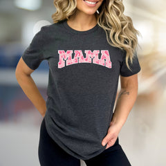"MAMA" Pink Camo Lettering Graphic Tee, a Loving Pick for Moms