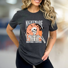 Nightmare Before Coffee Skeleton Graphic Tee, A Spooky Coffee Lover's Pick