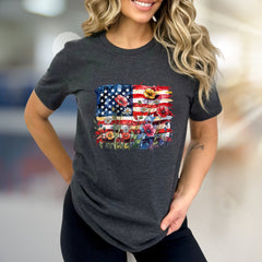 Floral America Graphic Tee, a Patriotic Art Pick for Everyone