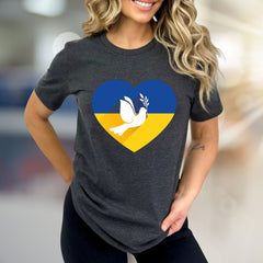 Heart Ukraine Flag Dove Tee, A Statement of Peace for Advocates
