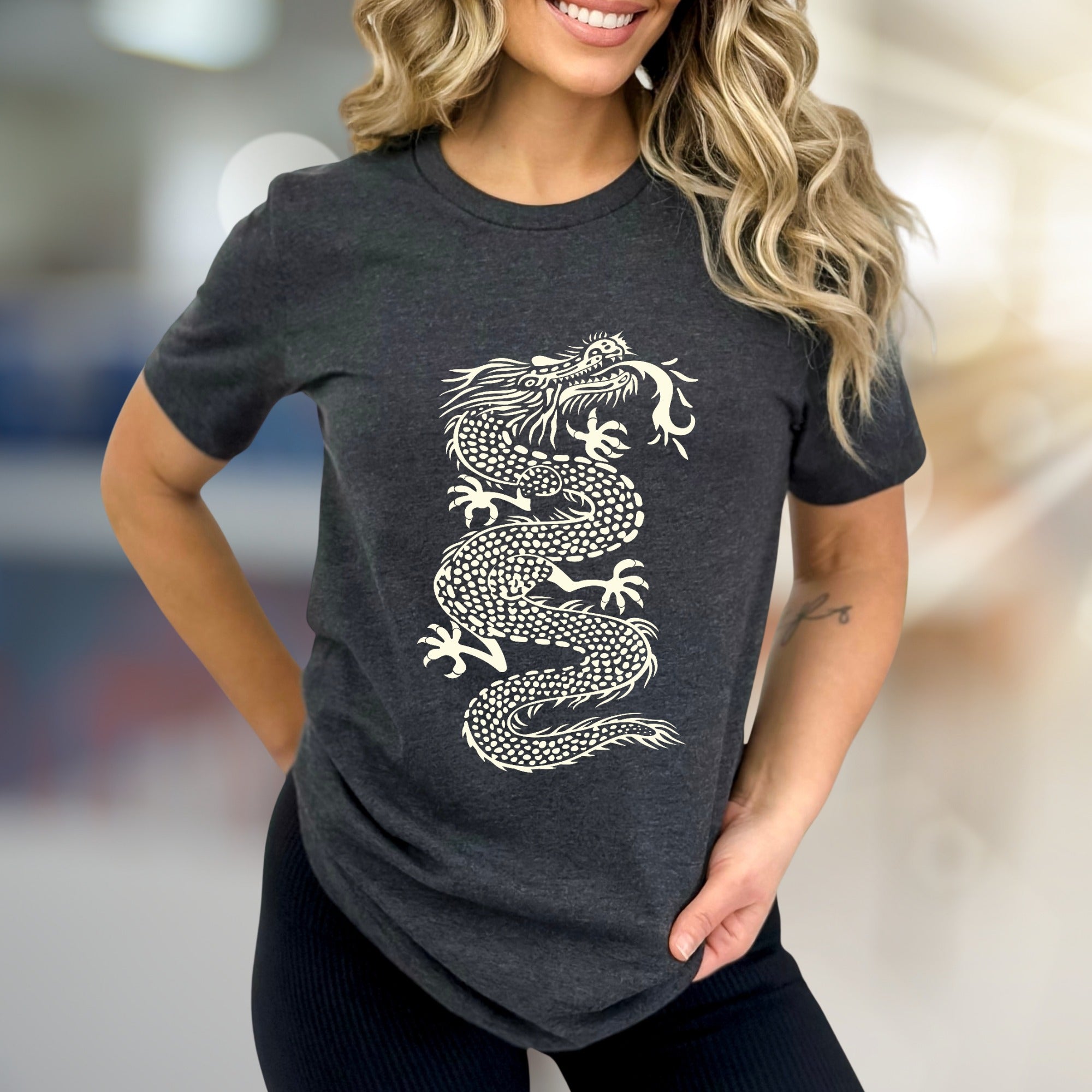 Ornate Dragon Chinese Symbol Graphic Tee, an Asian Cultural Graphic for Everyone