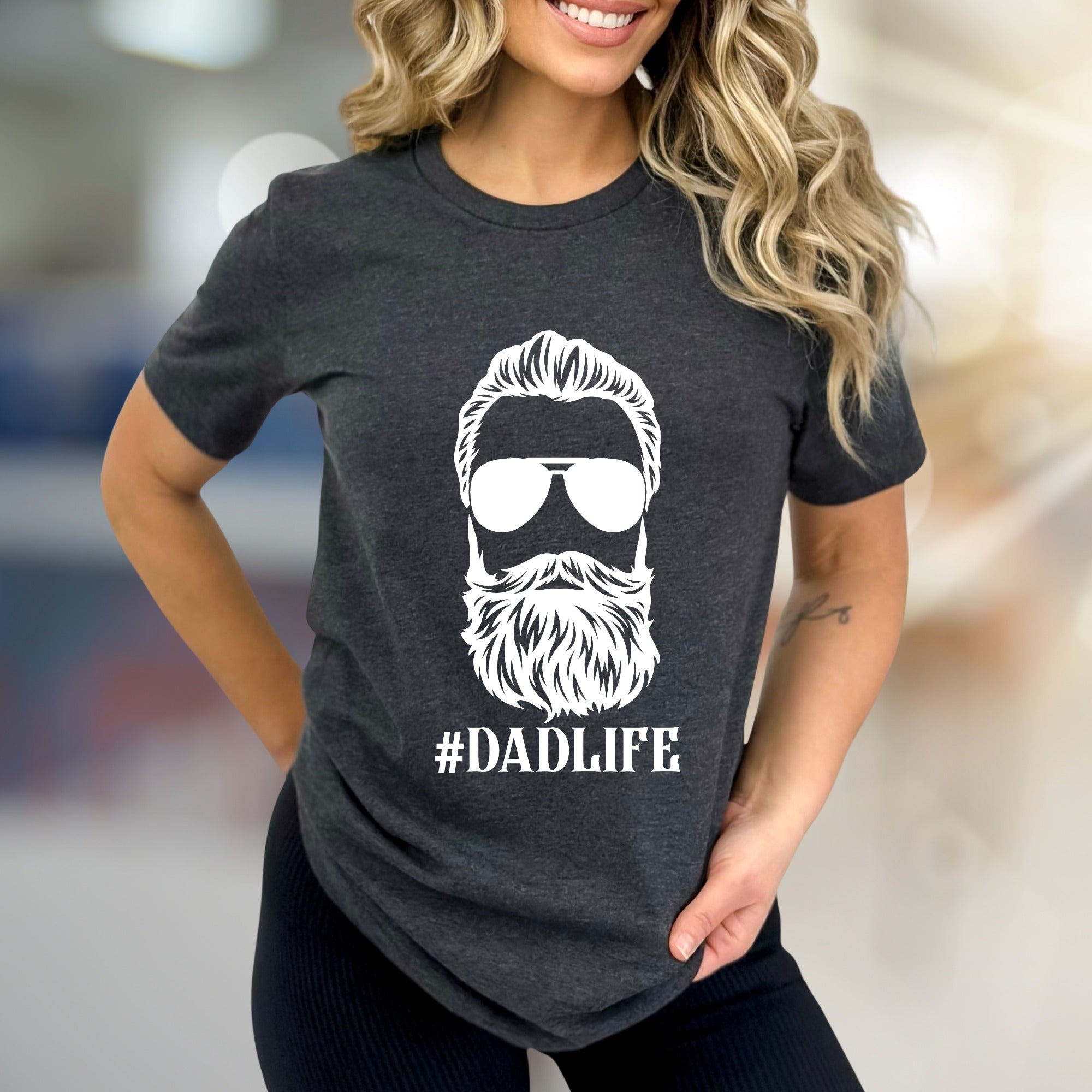 "#DADLIFE" Bearded Guy Graphic Tee, a Father's Day Pick for Cool Dads