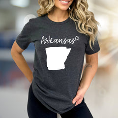 Arkansas with Heart State Map Graphic Tee, a Hometown Pride Pick for Travelers