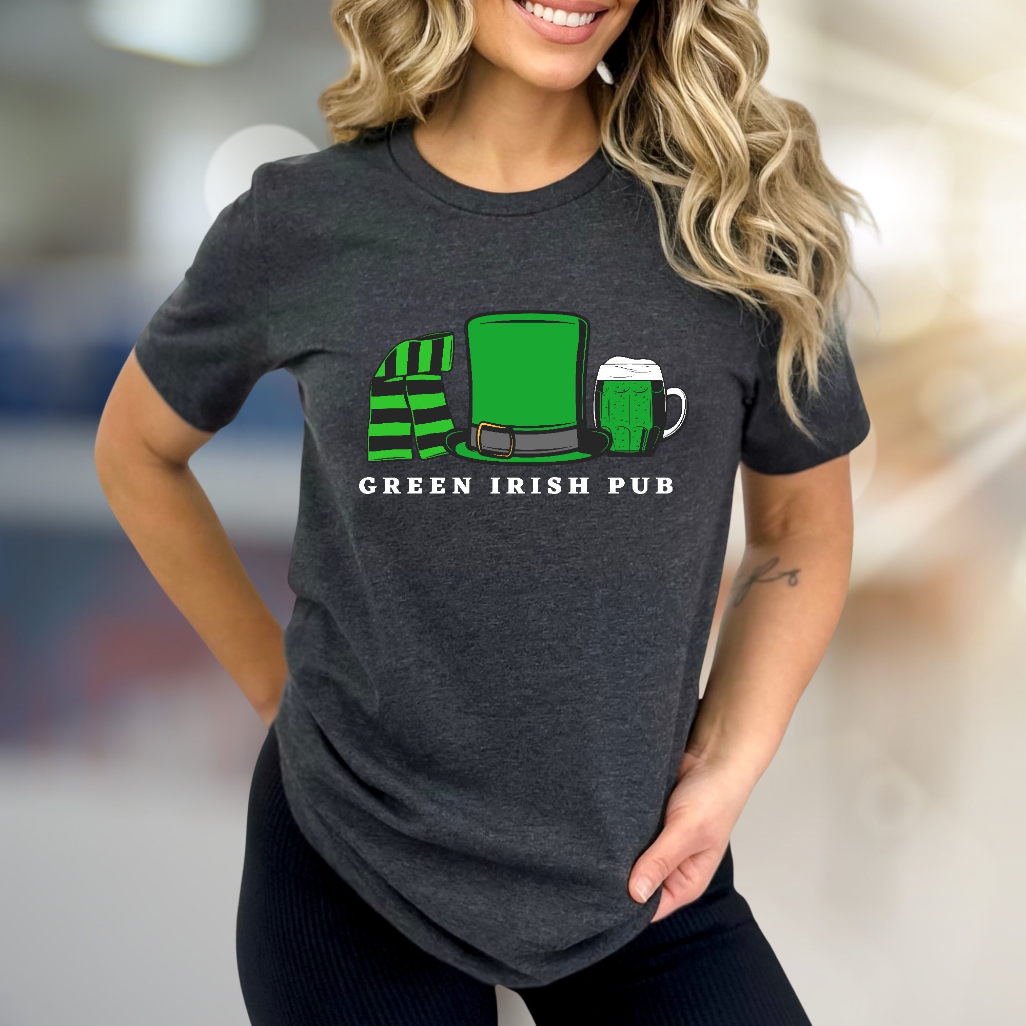 "GREEN IRISH PUB" Irish Celebration Graphic Tee, a St. Paddy's Day Pick for Enthusiasts