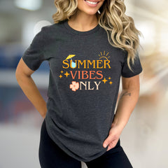 "SUMMER VIBES ONLY" Tropical Graphic Tee, a Sunshine Pick for Free Spirits