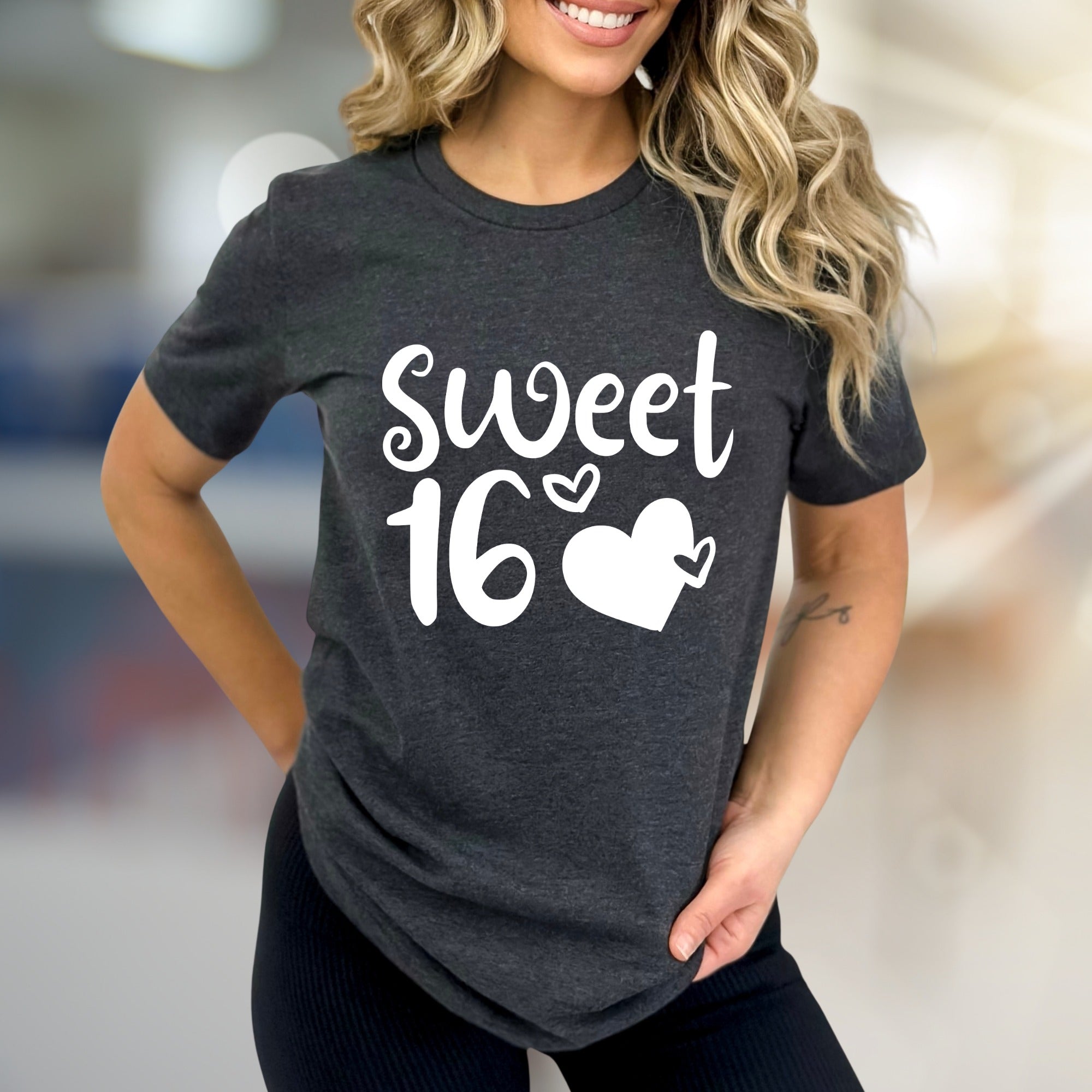 "Sweet 16" Birthday Celebration Graphic Tee, a Girly & Fun Pick for Teens