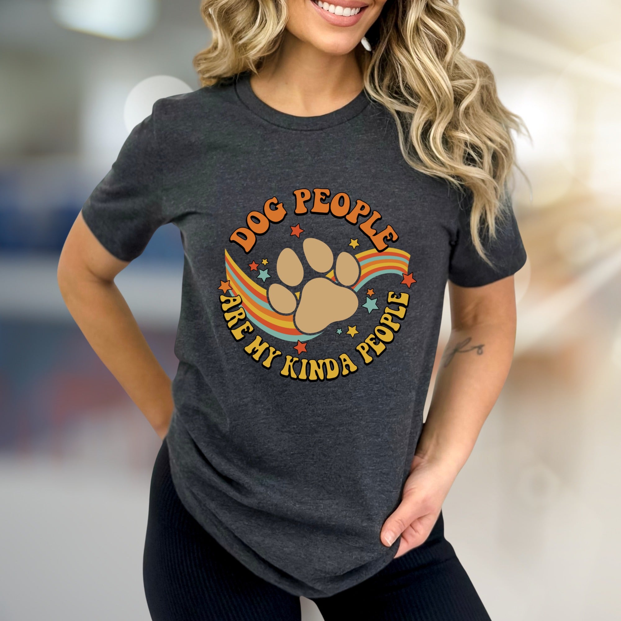 "Dog People Are My Kinda People" Retro Graphic Tee, a Pet Lover's Pick for Everyday Style