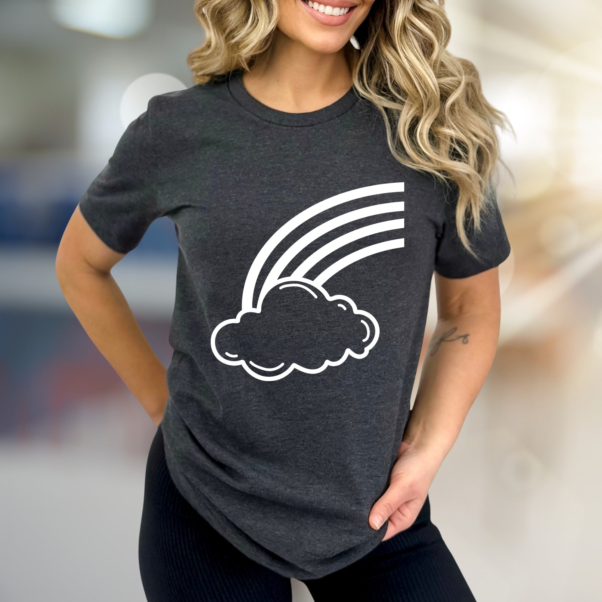 Cloud and Rainbow Graphic Tee, a Whimsical Pick for Dreamers