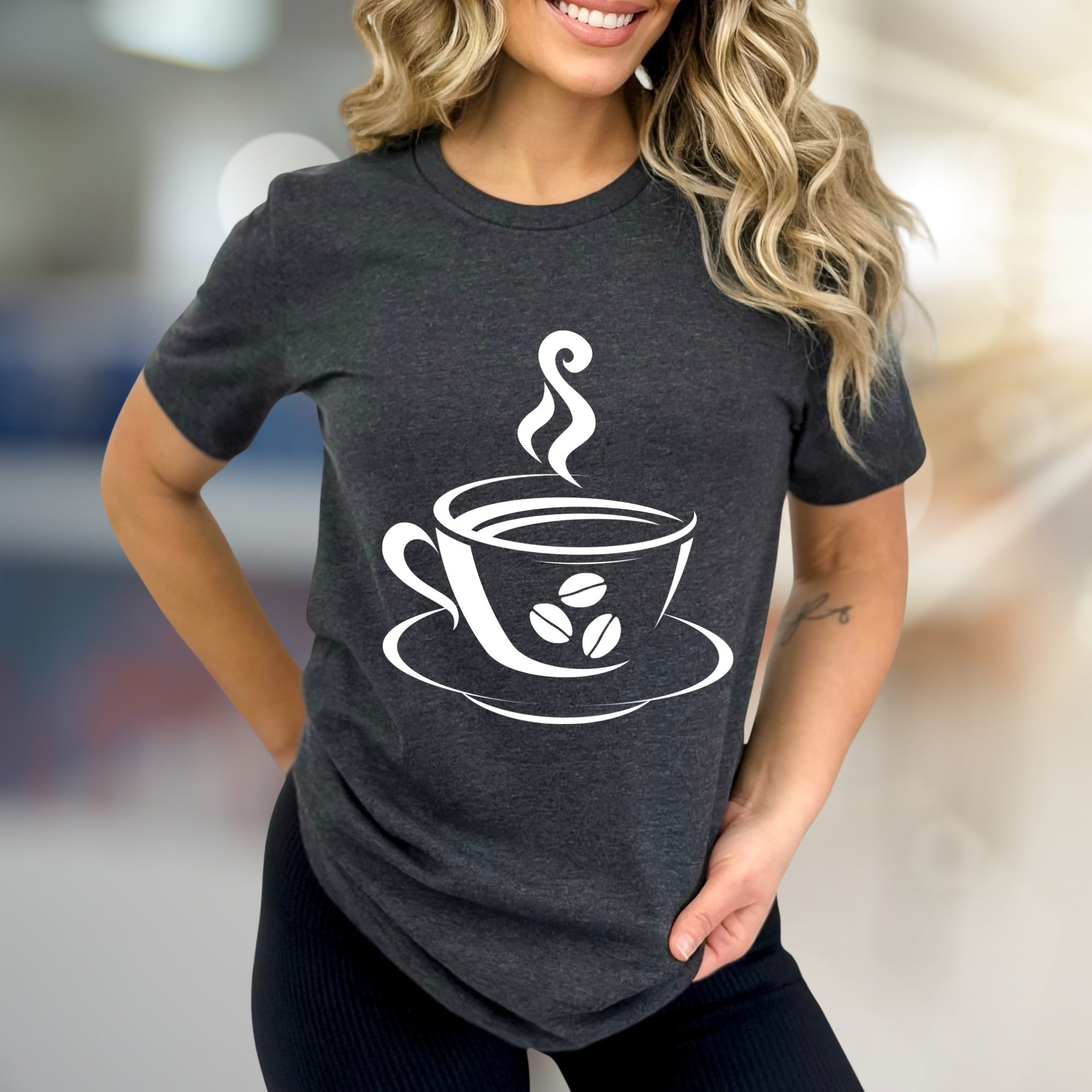 Steaming Coffee Cup Graphic Tee, a Barista Core Pick for Coffee Lovers