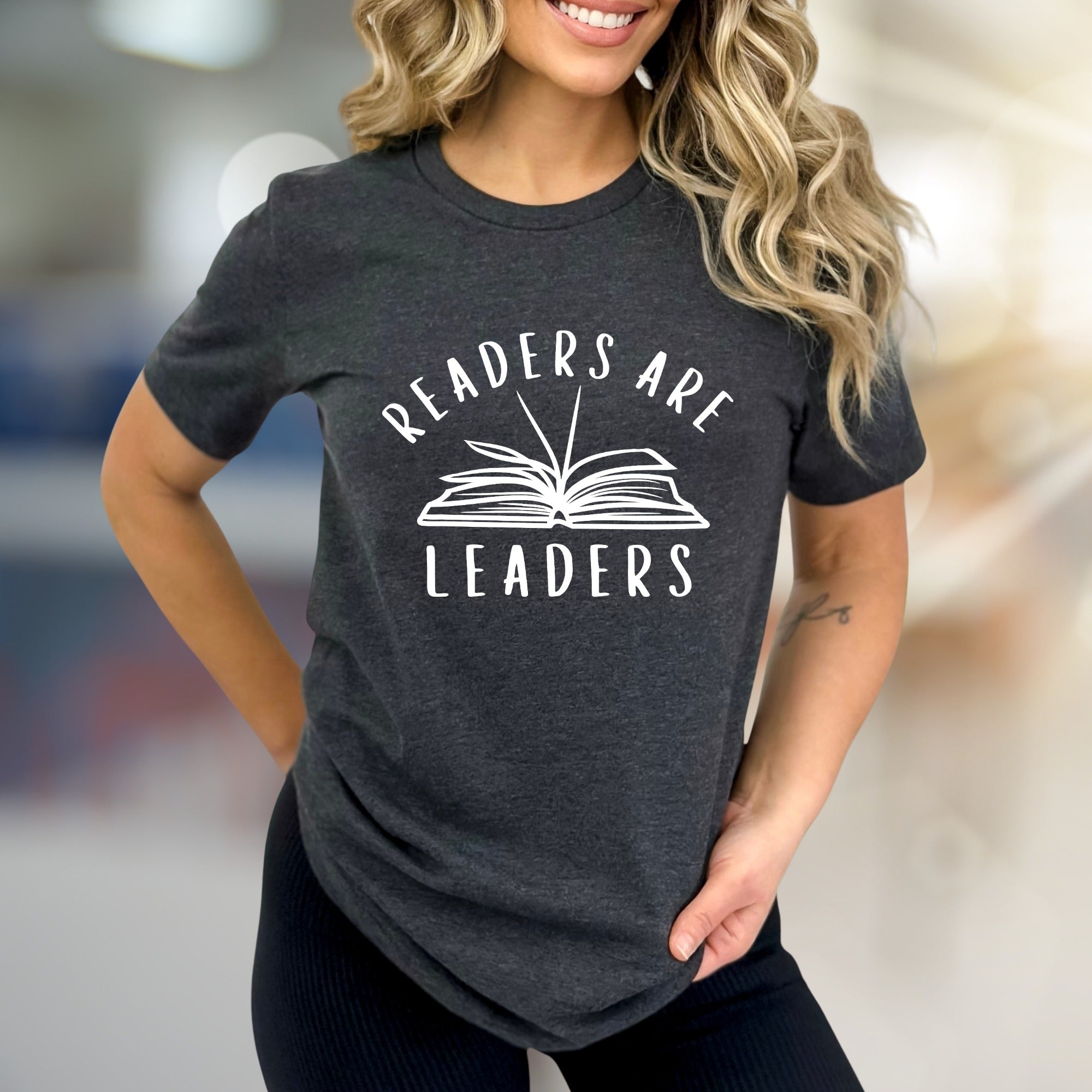 "Readers Are Leaders" Book Lover Graphic Tee, a Literary Pick for Intellectuals