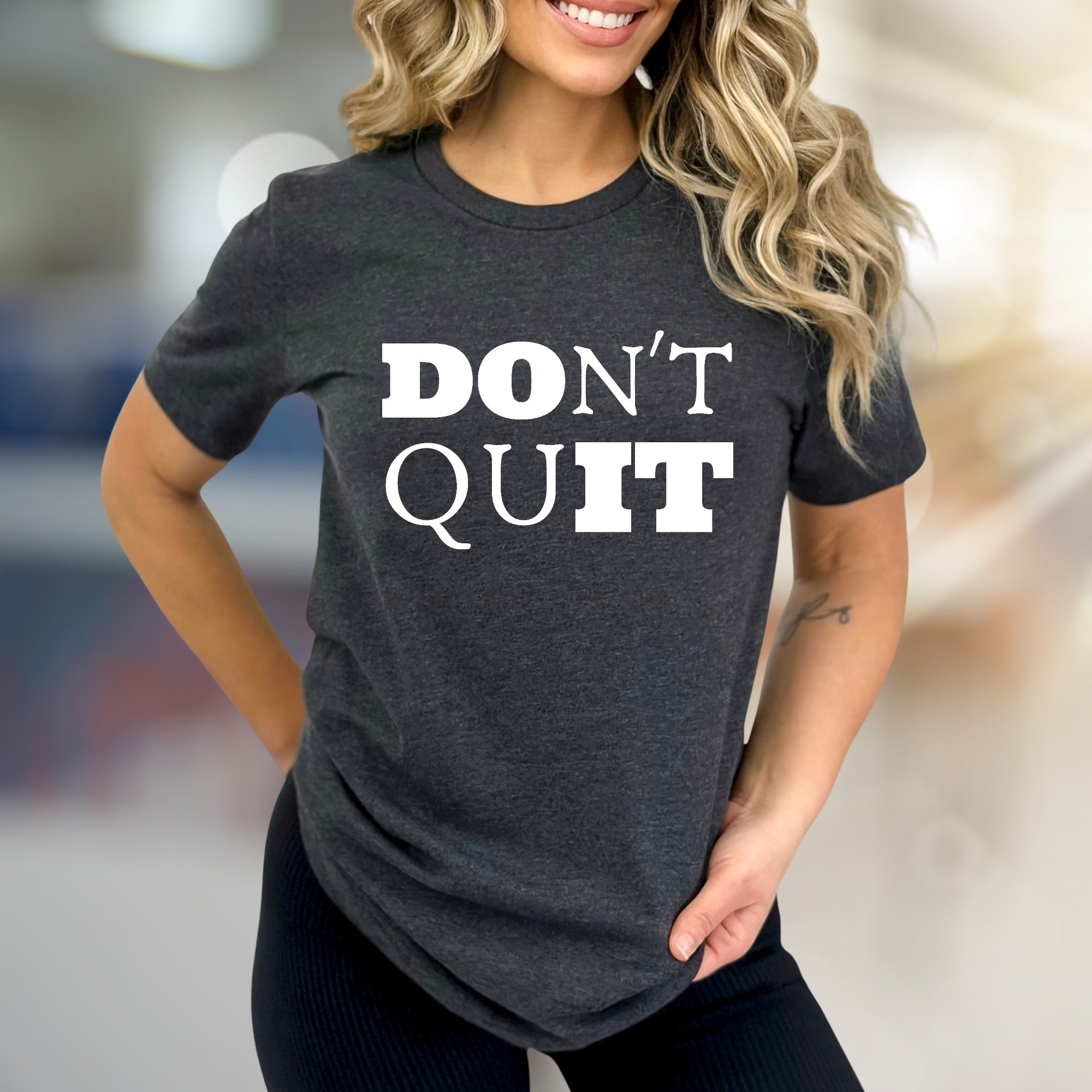 "DON'T QUIT" Motivational Graphic Tee, an Empowering Pick for Achievers