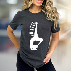 "Pilates" Acrobat Pose Graphic Tee, a Wellness Pick for Fitness Enthusiasts