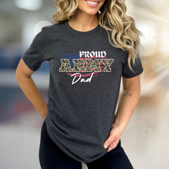 "Proud Army Dad" Military Camo Graphic Tee, a Patriotic Pick for Supporters