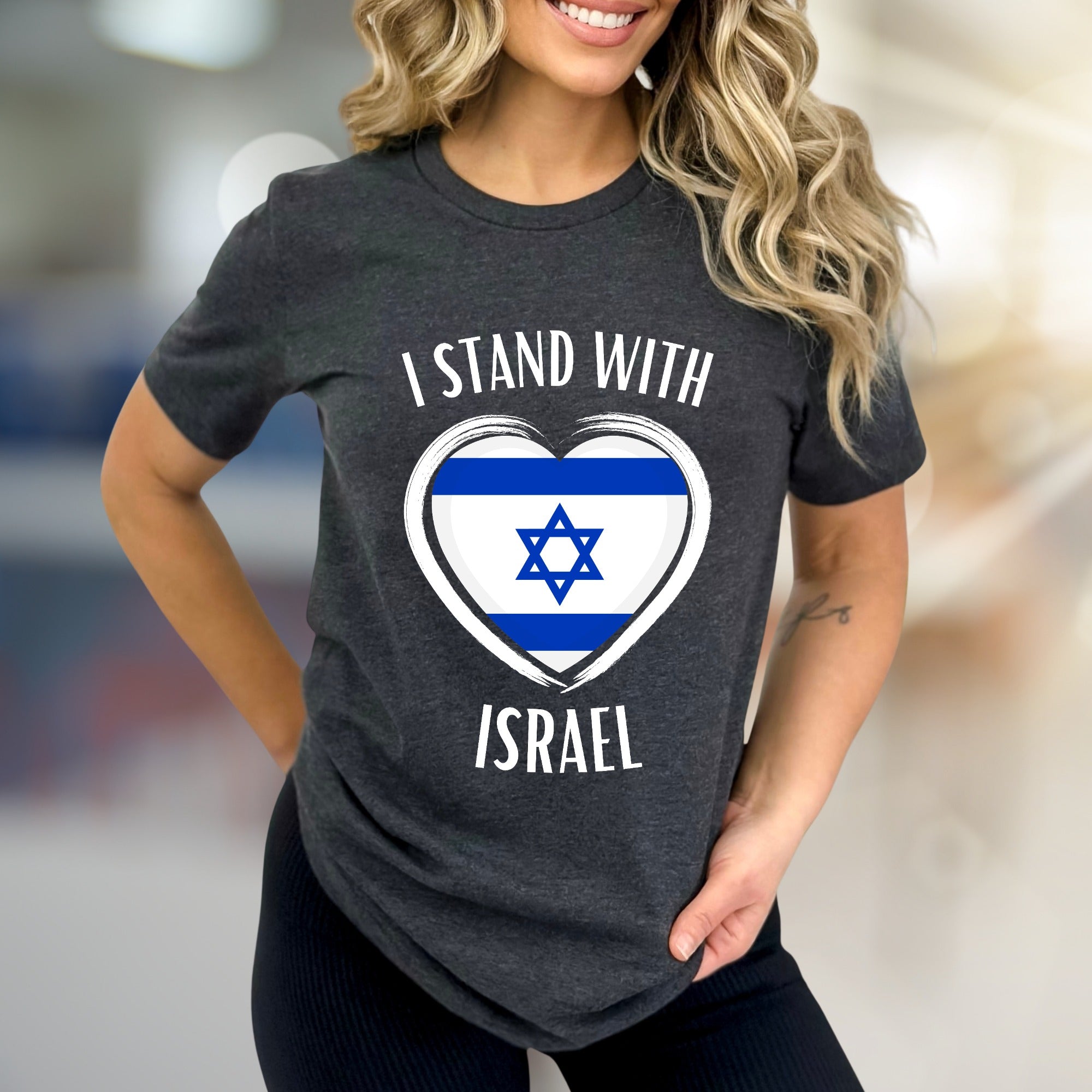 "I Stand With Israel" Patriotic Heart Graphic Tee, A Unity Pick for Supporters