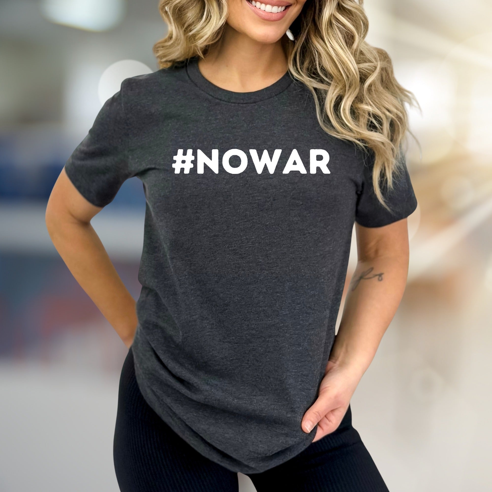 "#NOWAR" Activist Statement Graphic Tee, a Bold Pick for Advocates