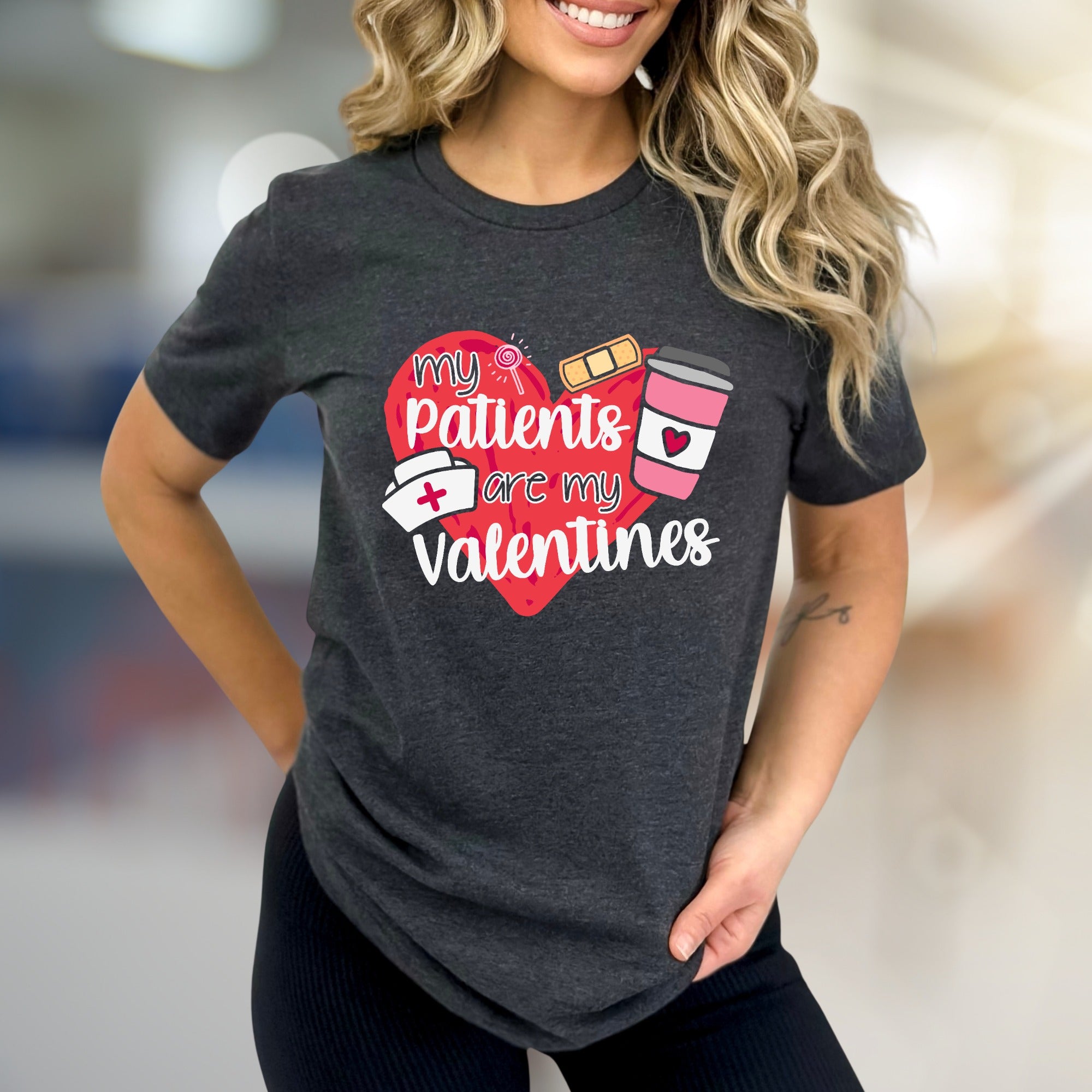 "My Patients Are My Valentines" Nurse Appreciation Graphic Tee, a Healthcare Hero Pick for Caregivers