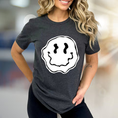 Melty Blob Smiley Face Graphic Tee, a Groovy Abstract Pick for Expressive Souls
