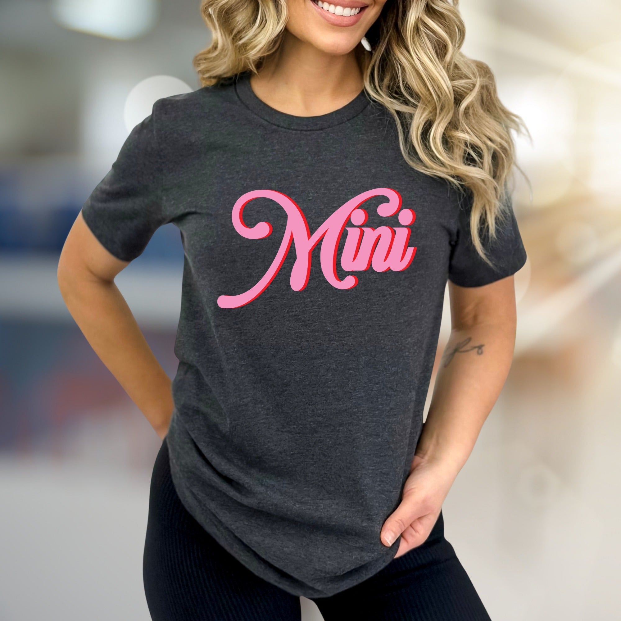 "Mini" Retro Script Graphic Tee, a Sweet Style Pick for Trendy Individuals