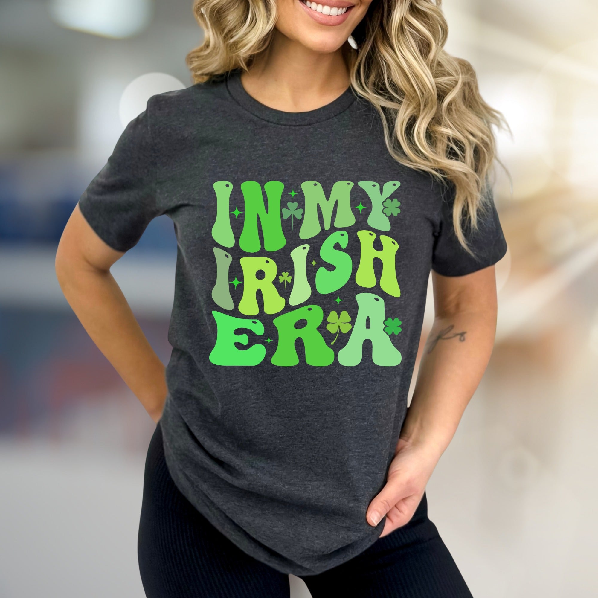 "IN MY IRISH ERA" Groovy St. Patrick's Day Graphic Tee, a Retro Vibe for Celebrators