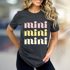 "mini mini mini" Retro Groovy Graphic Tee, a Playful Pick for Trendsetters
