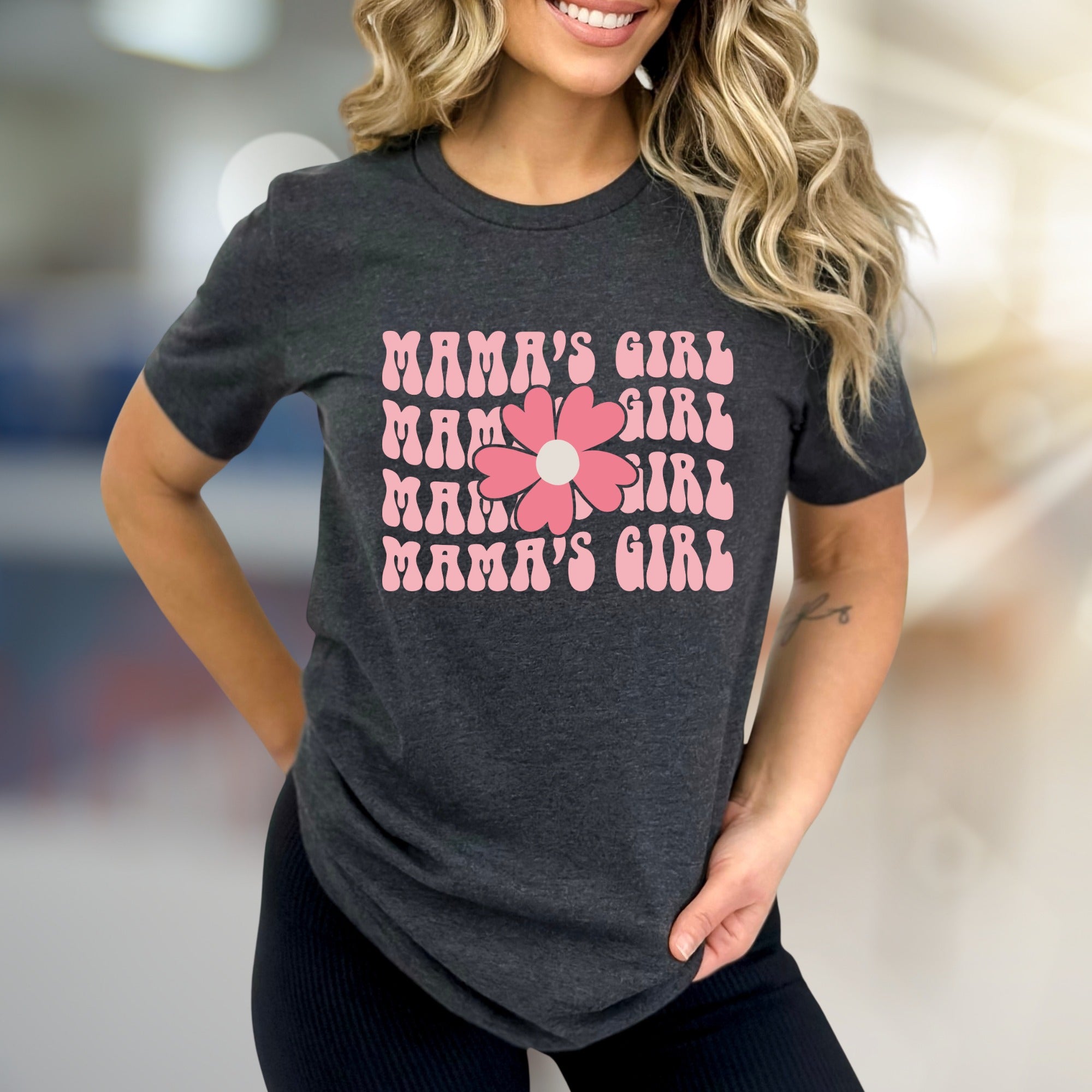 "Mama's Girl" Retro Flower Graphic Tee, a Sweet Statement for Daughters