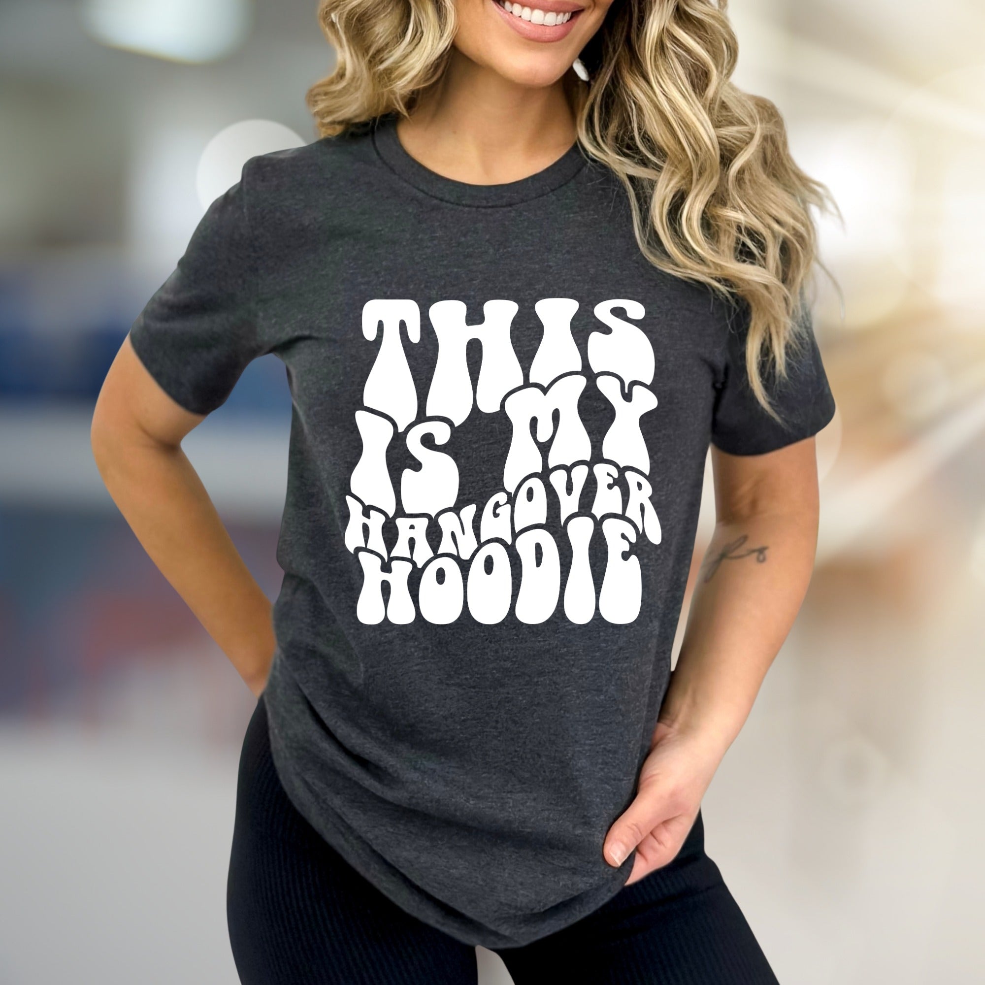 "THIS IS MY HANGOVER HOODIE" Retro Graphic Tee, a Wavy Vibe for Relaxed Souls