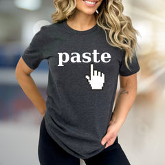 "Paste" Pixel Click Graphic Tee, a Retro Tech Pick for Innovators